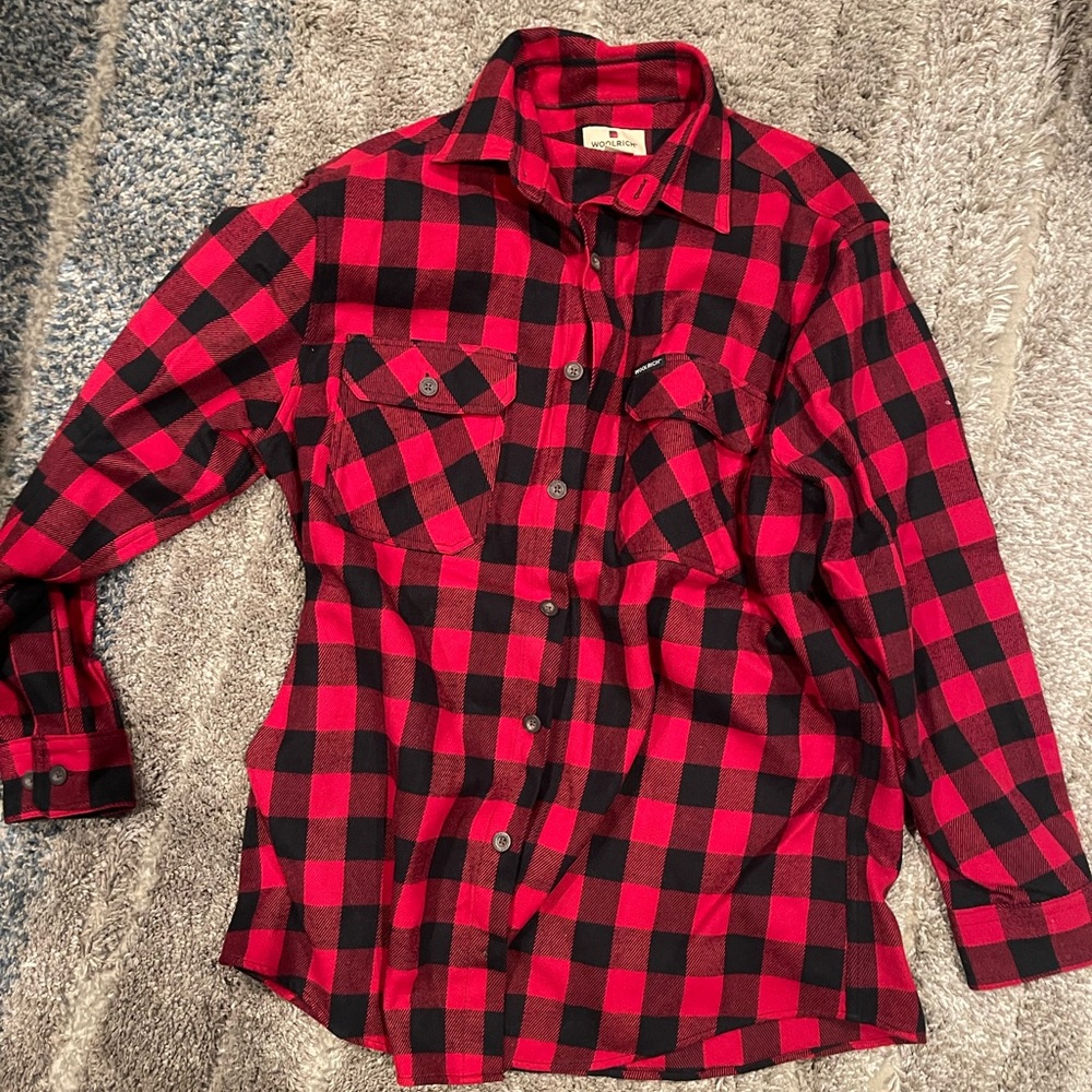 Woolrich red and black size med flannel